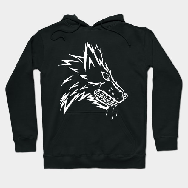 Dark and Gritty Werewolf (white) Hoodie by MacSquiddles